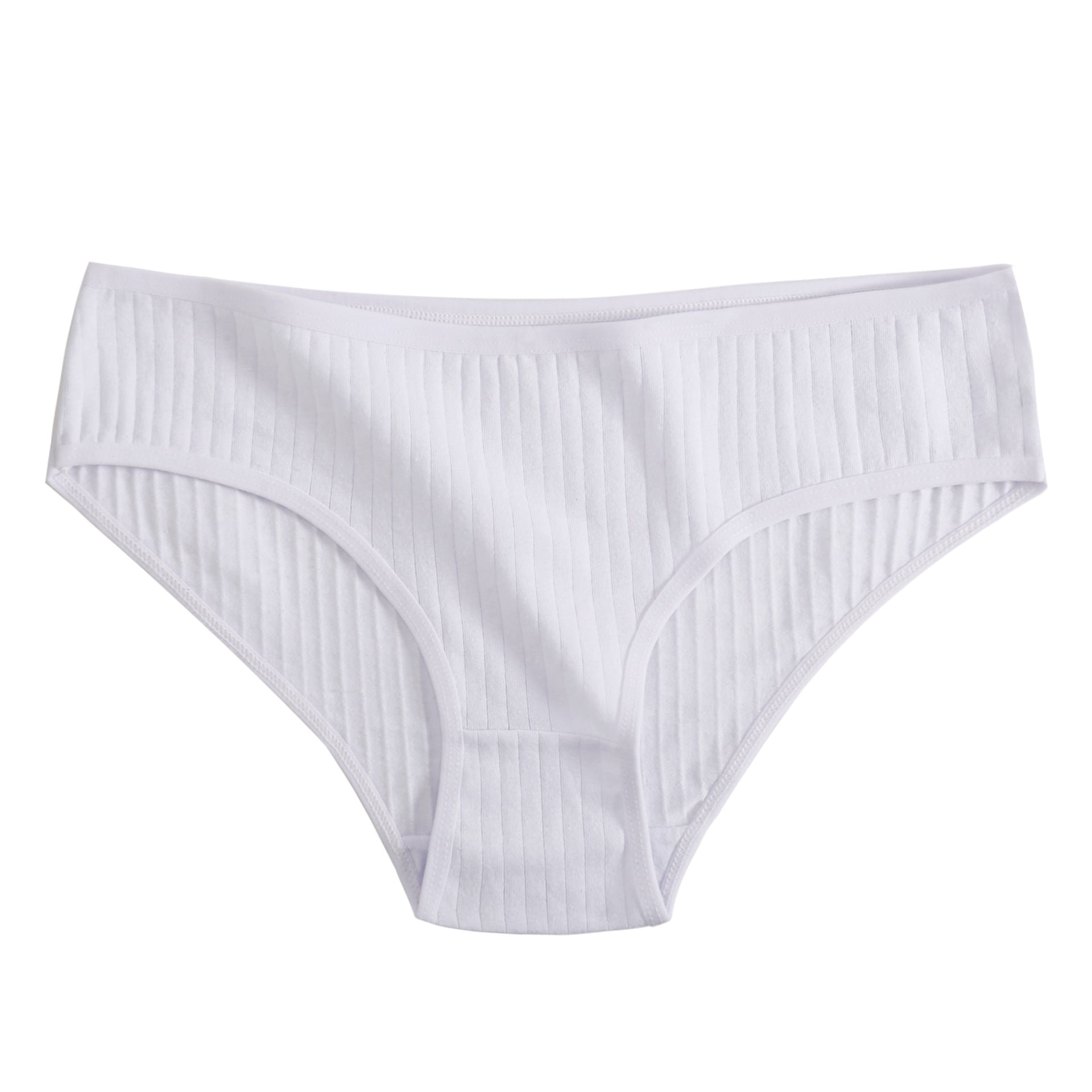 Cross-border new solid color striped briefs cotton underwear ladies sexy briefs underwear low waist underwear 3927