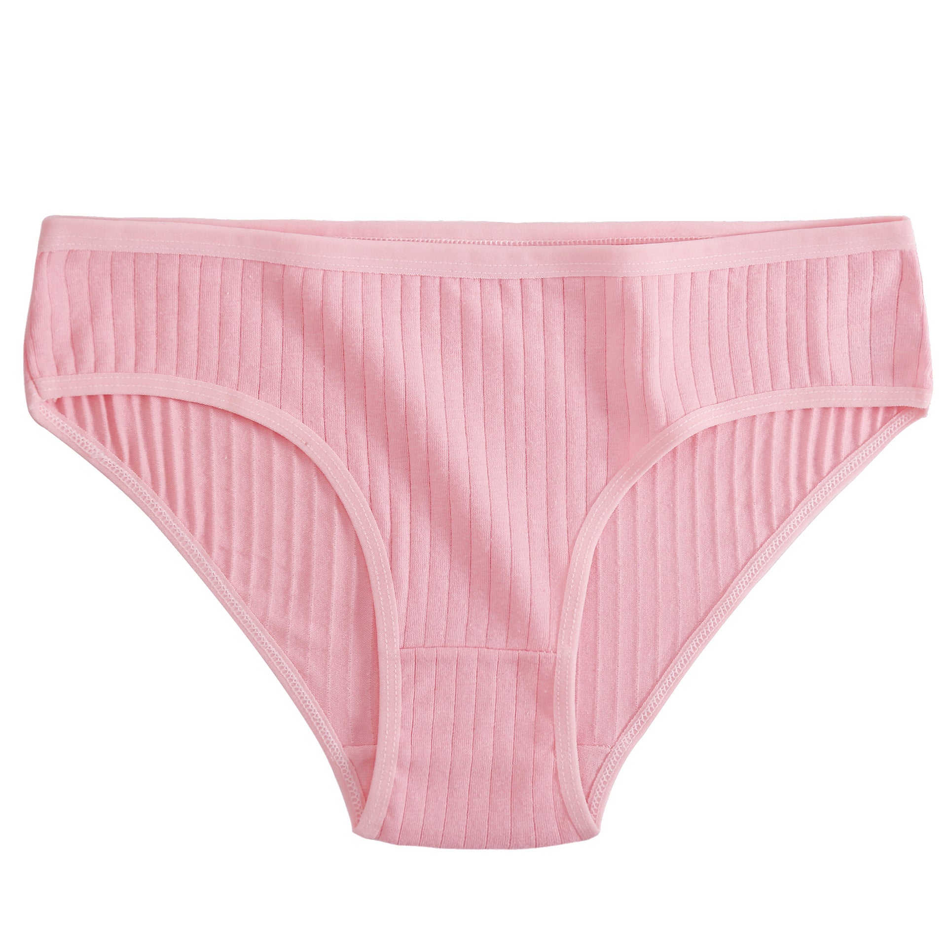 Cross-border new solid color striped briefs cotton underwear ladies sexy briefs underwear low waist underwear 3927