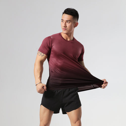 2022 new fitness T-shirt sweat-absorbent breathable elastic sports quick-drying clothing fitness leisure sports short-sleeved 1 piece