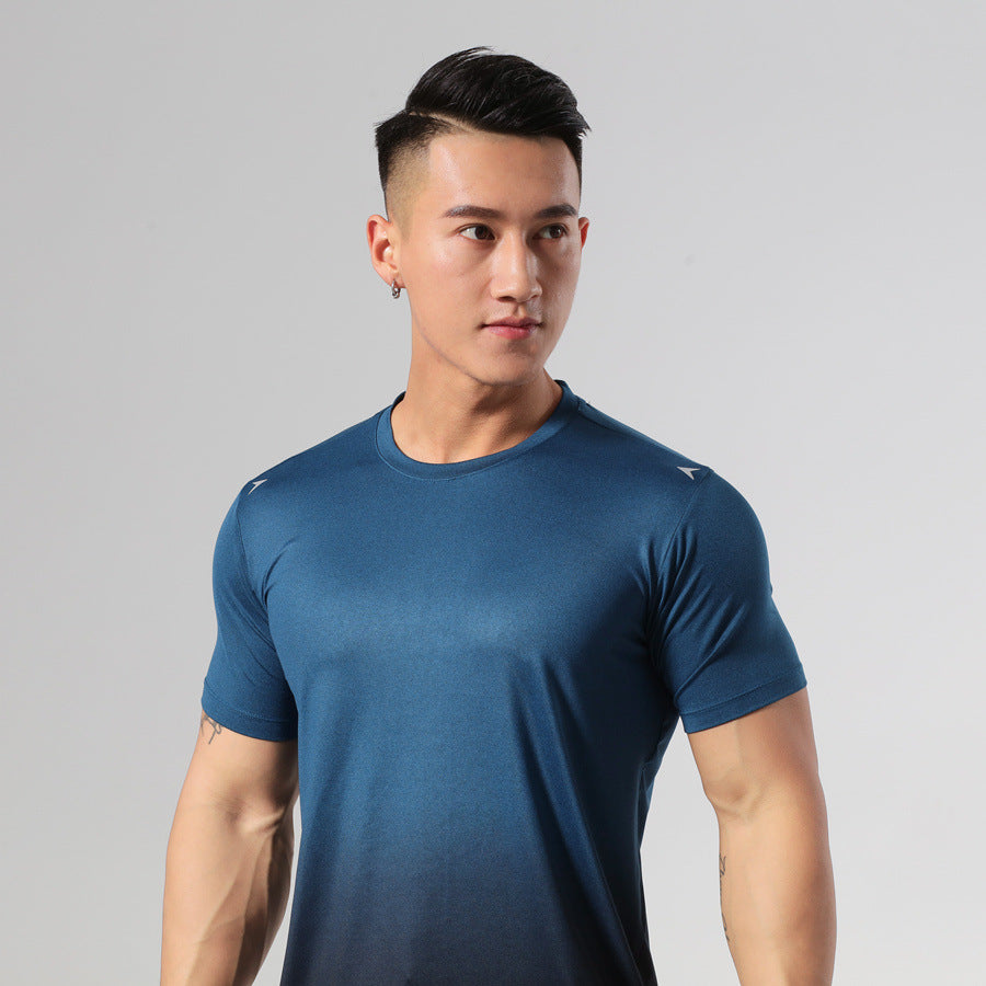 2022 new fitness T-shirt sweat-absorbent breathable elastic sports quick-drying clothing fitness leisure sports short-sleeved 1 piece