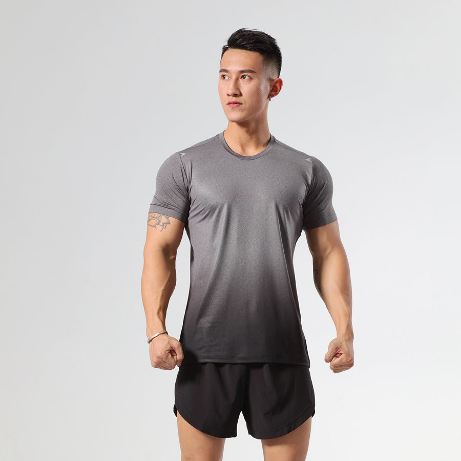 2022 new fitness T-shirt sweat-absorbent breathable elastic sports quick-drying clothing fitness leisure sports short-sleeved 1 piece