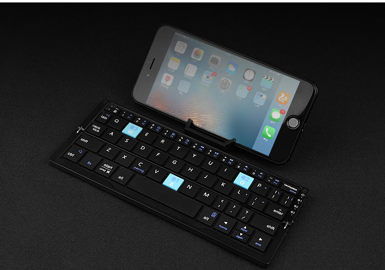 BOW Hangshi folding bluetooth keyboard wireless portable mobile phone tablet universal portable rechargeable cross-border special supply