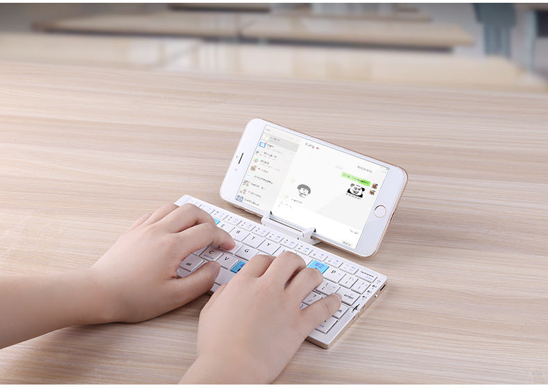 BOW Hangshi folding bluetooth keyboard wireless portable mobile phone tablet universal portable rechargeable cross-border special supply