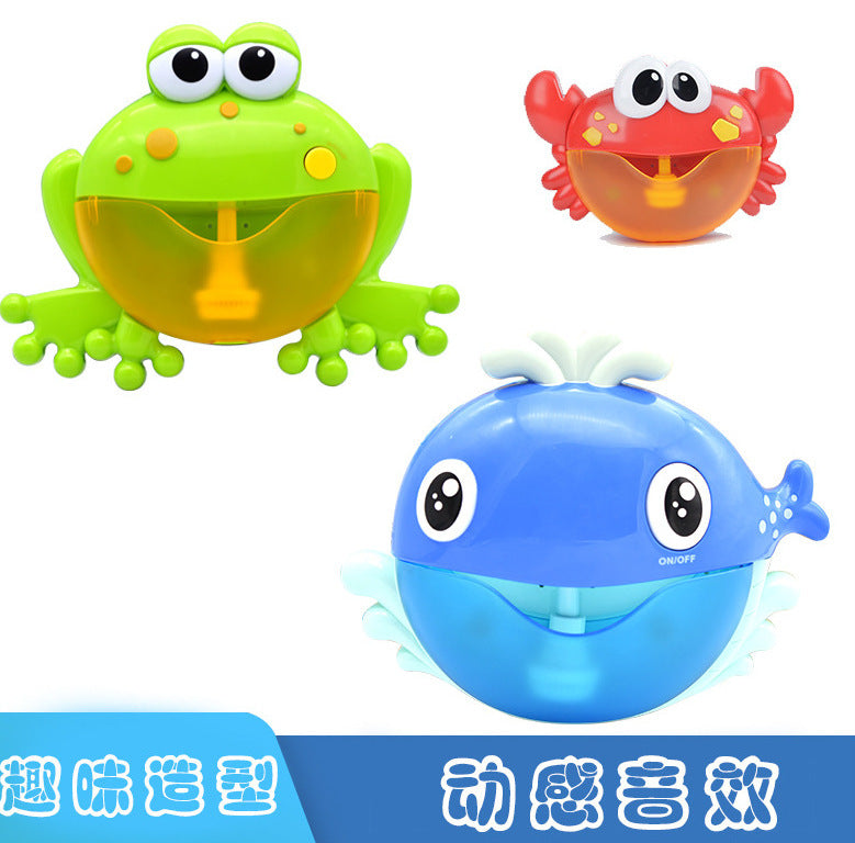 Cross-border children's bath crab bubble machine bathroom bath electric music automatic spit bubble frog water toy