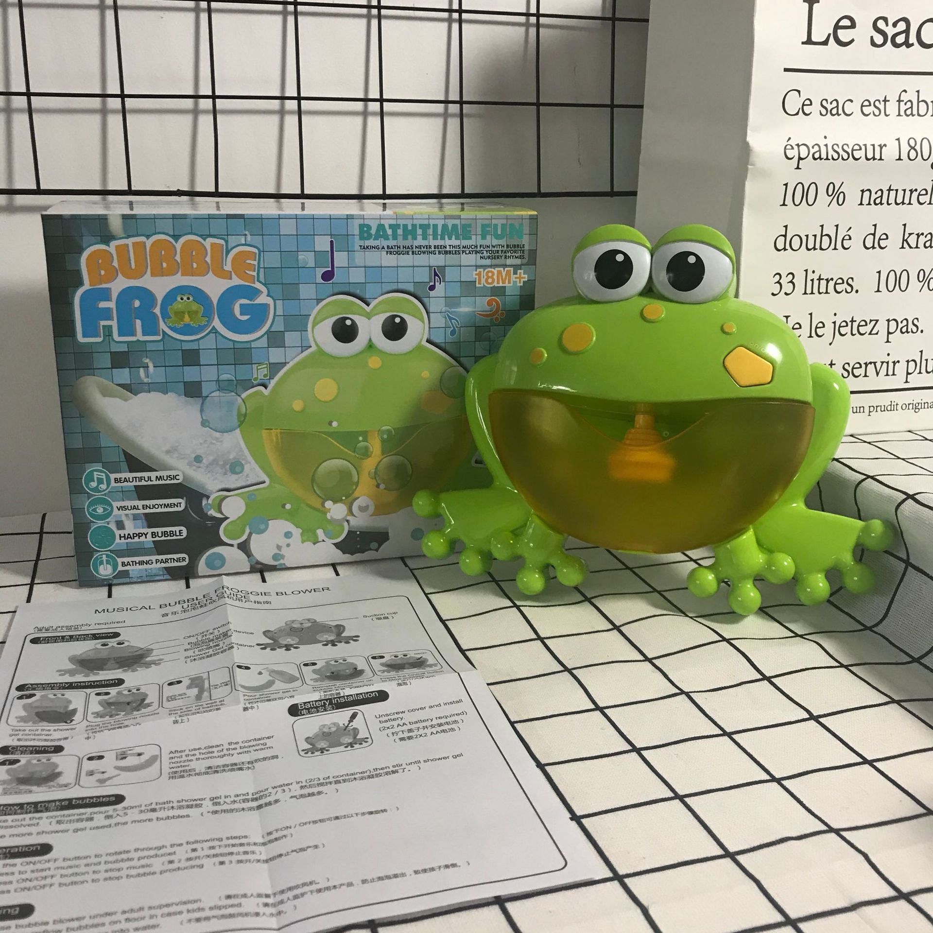 Cross-border children's bath crab bubble machine bathroom bath electric music automatic spit bubble frog water toy