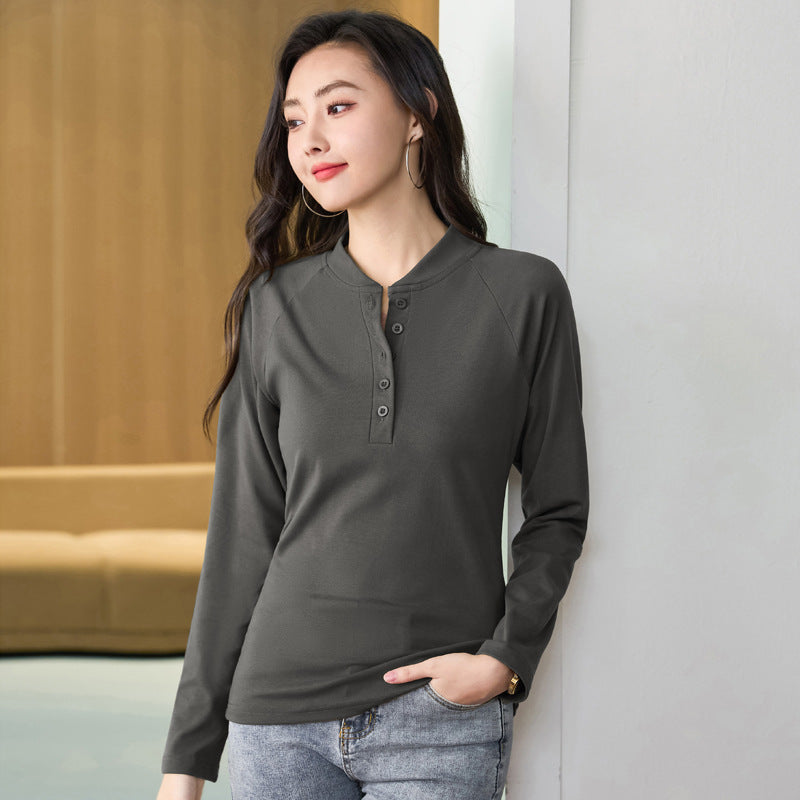 Long sleeved slim fit T-shirt for women