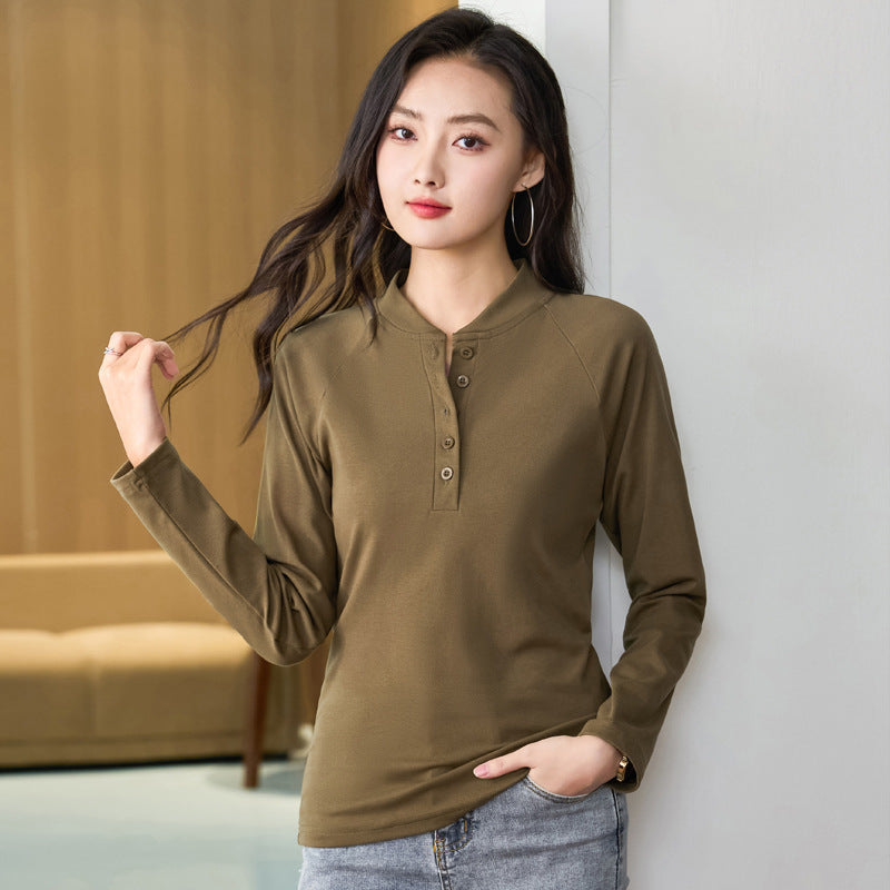 Long sleeved slim fit T-shirt for women