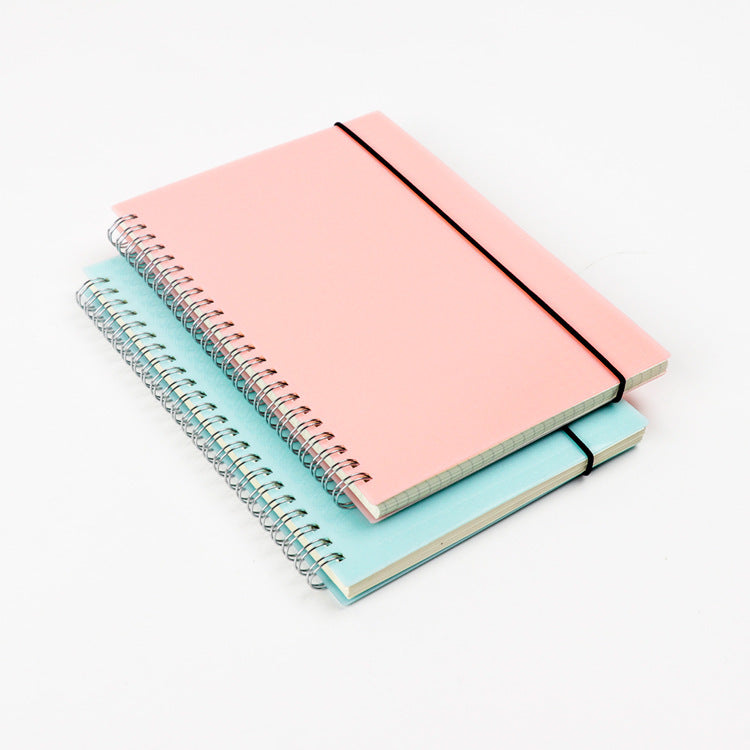 Workbook Transparent Frosted PP Coil Notebook A5 Strap Business Notepad Work Note Notebook Handwritten Copy