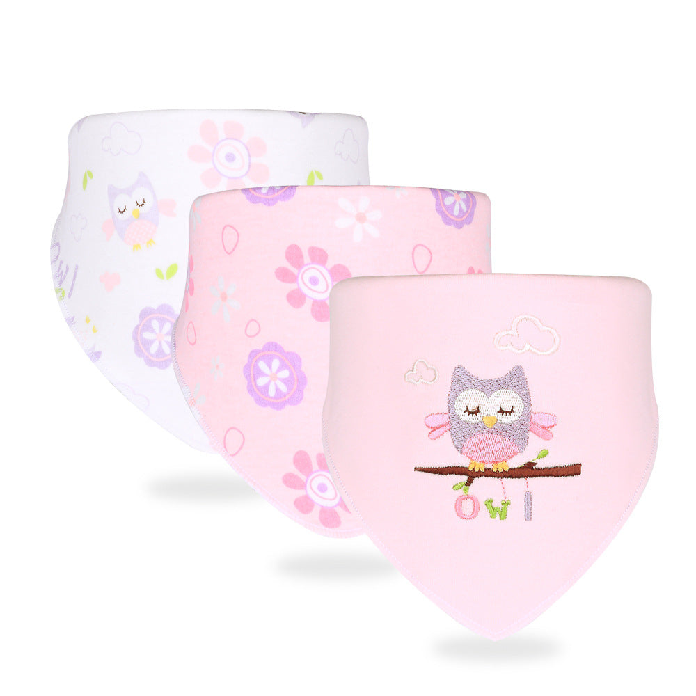 Inxiuli pure cotton baby bibs baby snap button triangle bibs pure cotton baby bibs cross-border