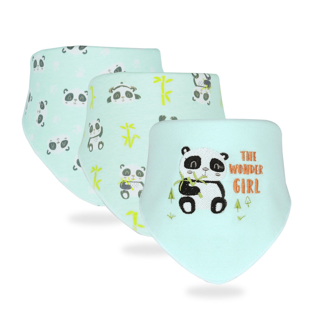 Inxiuli pure cotton baby bibs baby snap button triangle bibs pure cotton baby bibs cross-border