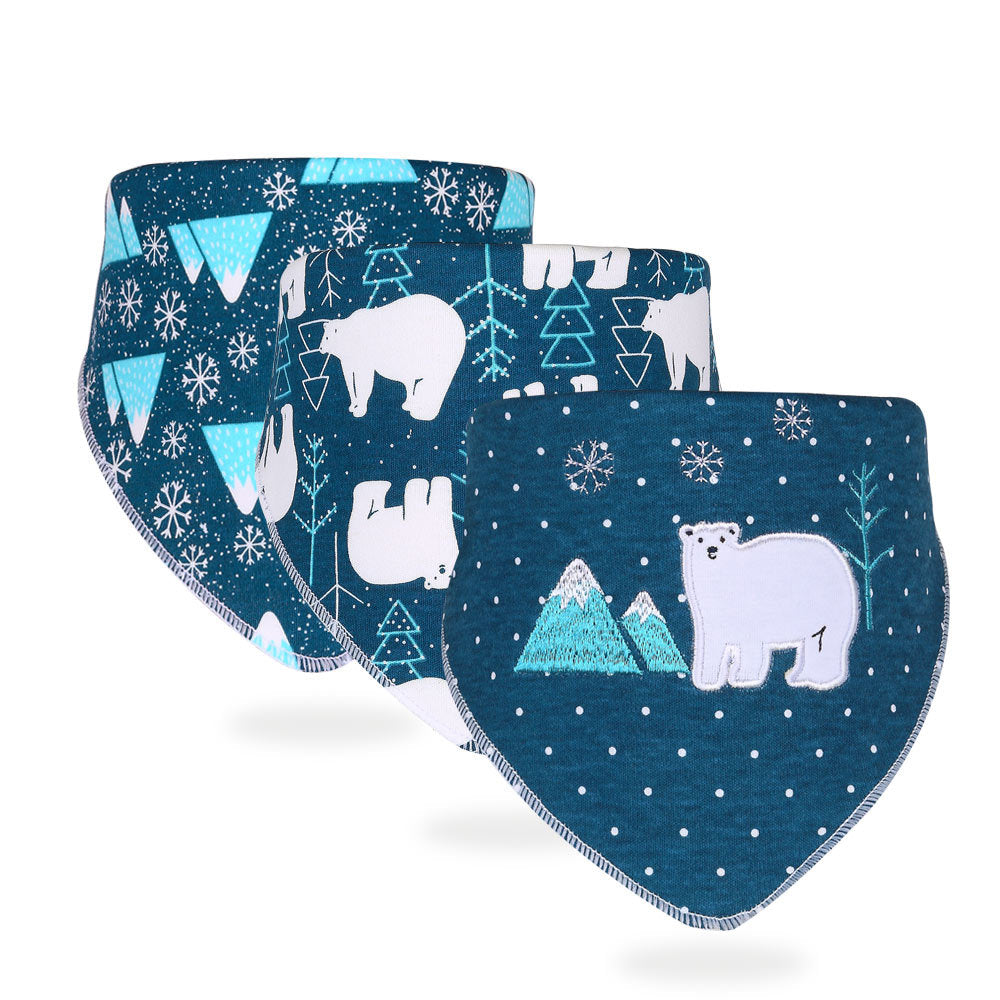 Inxiuli pure cotton baby bibs baby snap button triangle bibs pure cotton baby bibs cross-border