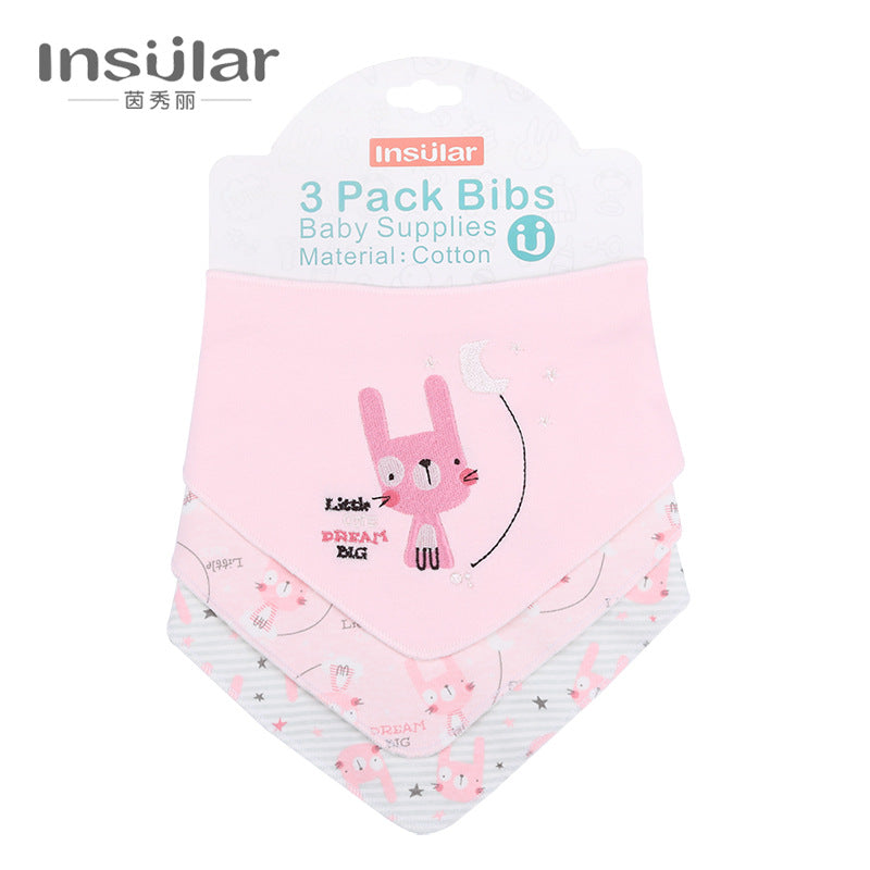 Inxiuli pure cotton baby bibs baby snap button triangle bibs pure cotton baby bibs cross-border