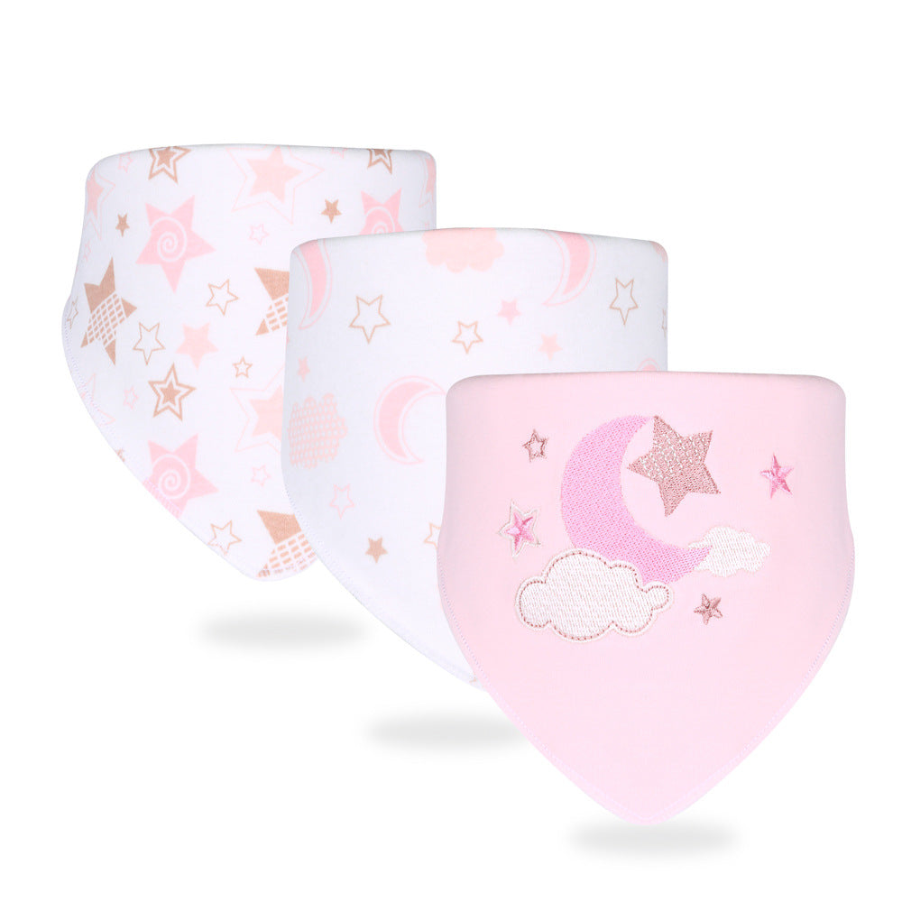 Inxiuli pure cotton baby bibs baby snap button triangle bibs pure cotton baby bibs cross-border