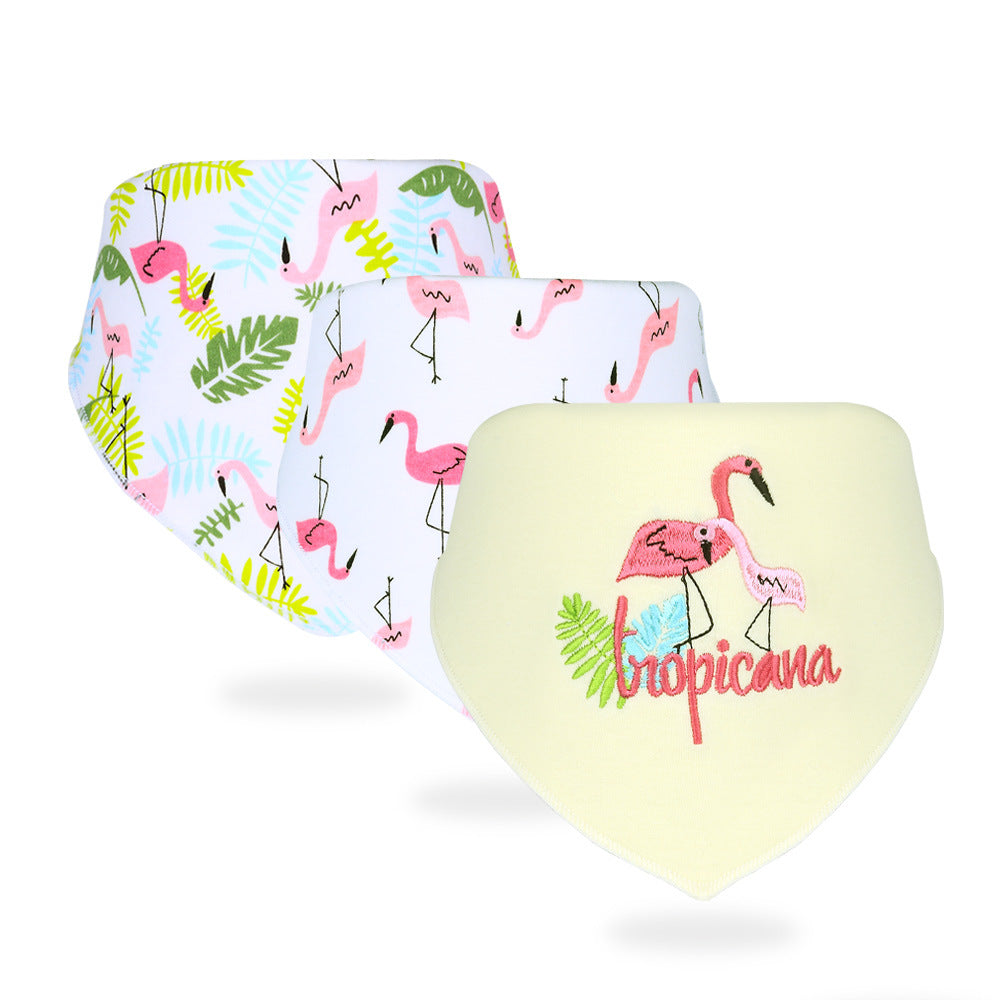 Inxiuli pure cotton baby bibs baby snap button triangle bibs pure cotton baby bibs cross-border