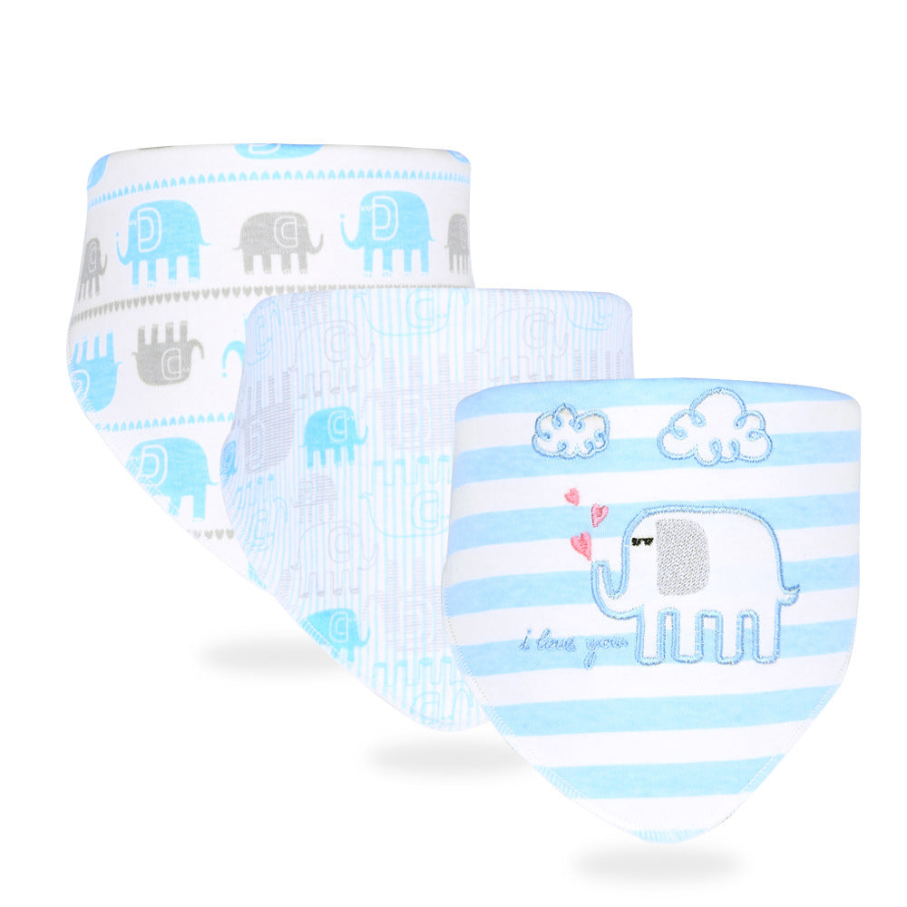 Inxiuli pure cotton baby bibs baby snap button triangle bibs pure cotton baby bibs cross-border