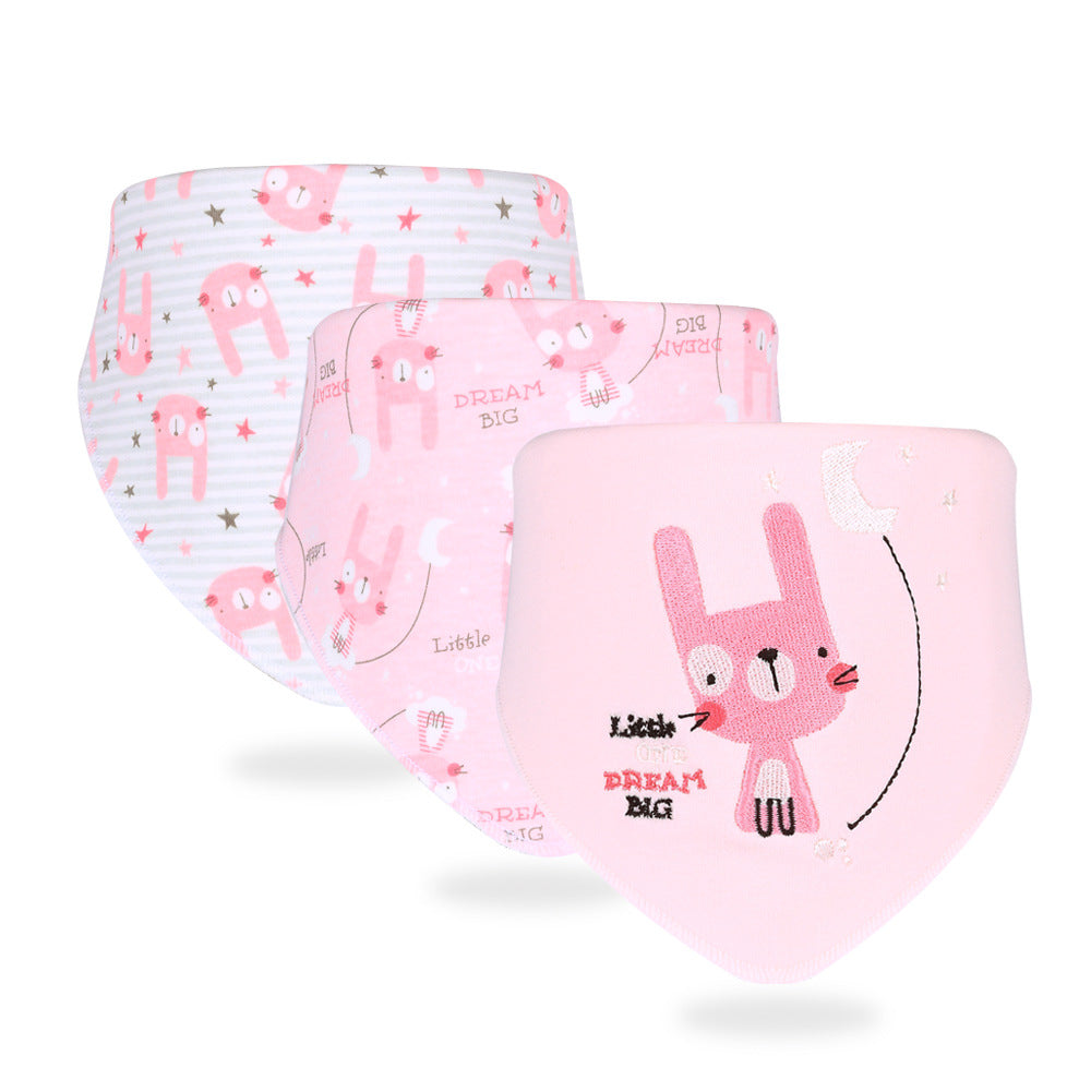 Inxiuli pure cotton baby bibs baby snap button triangle bibs pure cotton baby bibs cross-border