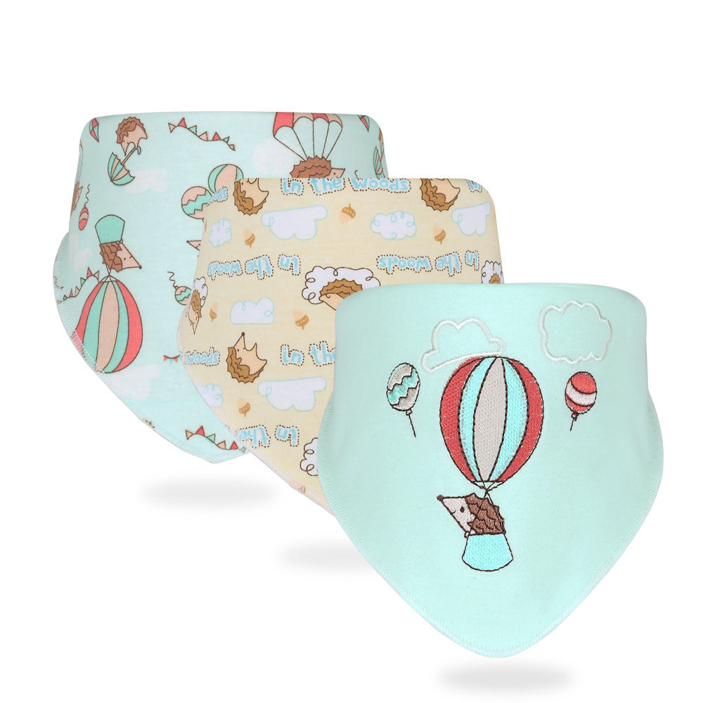 Inxiuli pure cotton baby bibs baby snap button triangle bibs pure cotton baby bibs cross-border