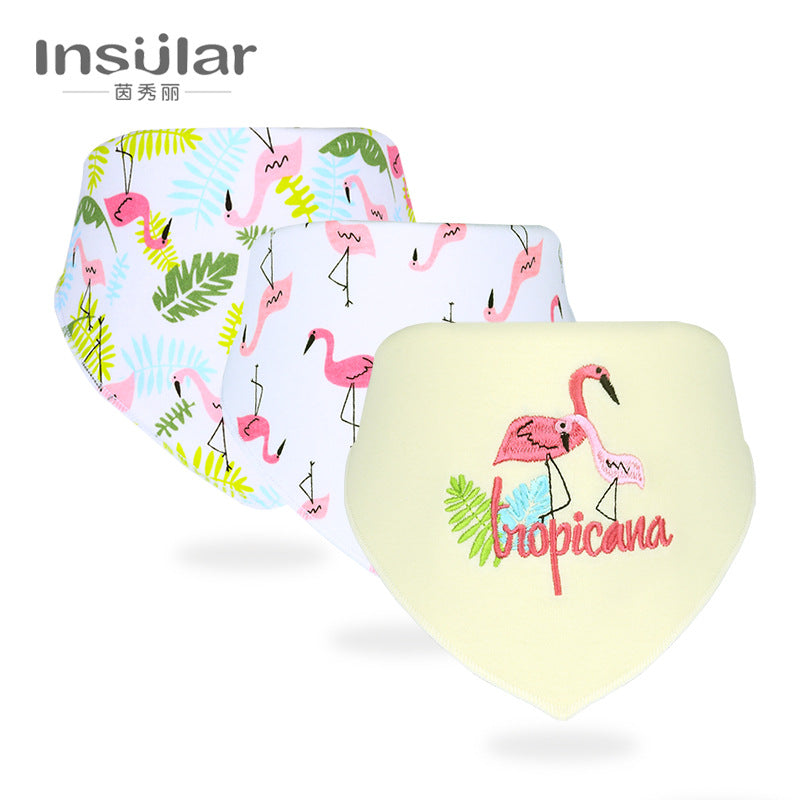 Inxiuli pure cotton baby bibs baby snap button triangle bibs pure cotton baby bibs cross-border