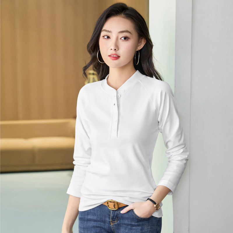 Long sleeved slim fit T-shirt for women