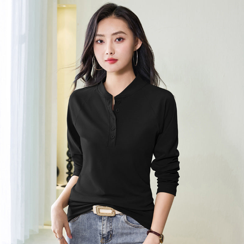 Long sleeved slim fit T-shirt for women