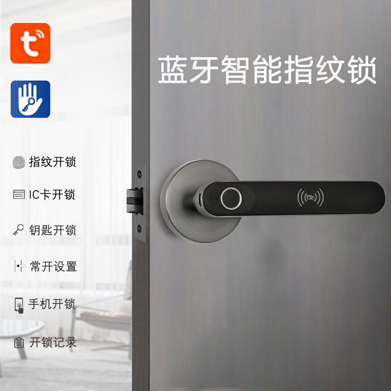 Cross-border bedroom fingerprint lock integrated single handle supports Tuya Bluetooth Tongtong door smart electronic lock