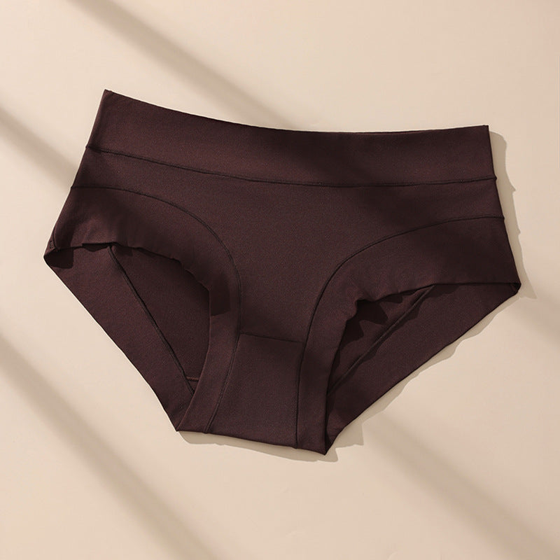 Cross-border hot-selling milk silk high waist large size underwear solid color underwear antibacterial crotch women's underwear briefs wholesale