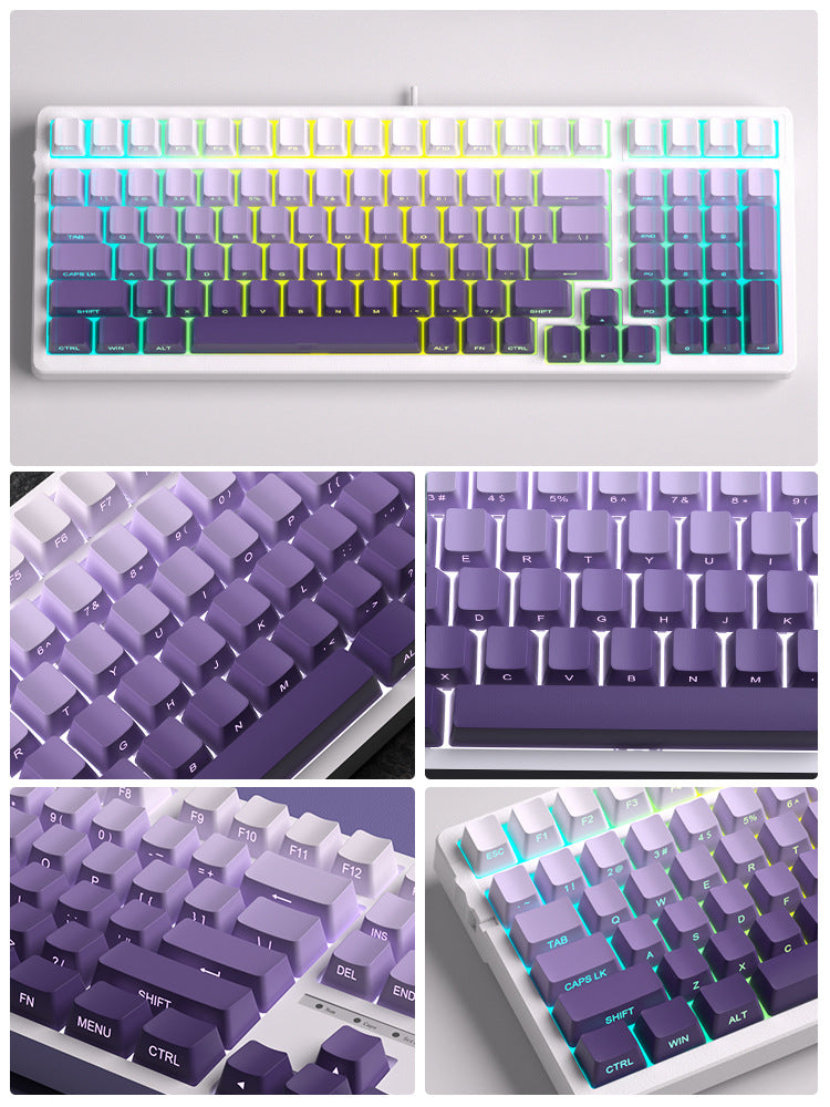 Secret Agent Lavender Keycap PBT Transparent Engraved Side Engraved Sublimation Gradient Color Personalized Keycap 87104 Key