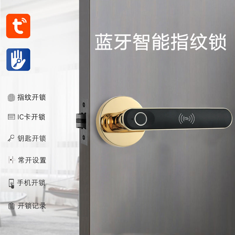 Cross-border bedroom fingerprint lock integrated single handle supports Tuya Bluetooth Tongtong door smart electronic lock