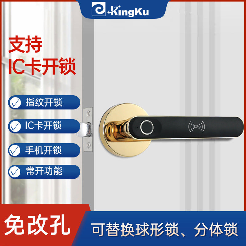 Cross-border bedroom fingerprint lock integrated single handle supports Tuya Bluetooth Tongtong door smart electronic lock