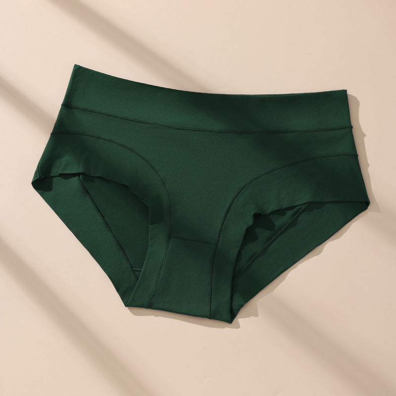 Cross-border hot-selling milk silk high waist large size underwear solid color underwear antibacterial crotch women's underwear briefs wholesale