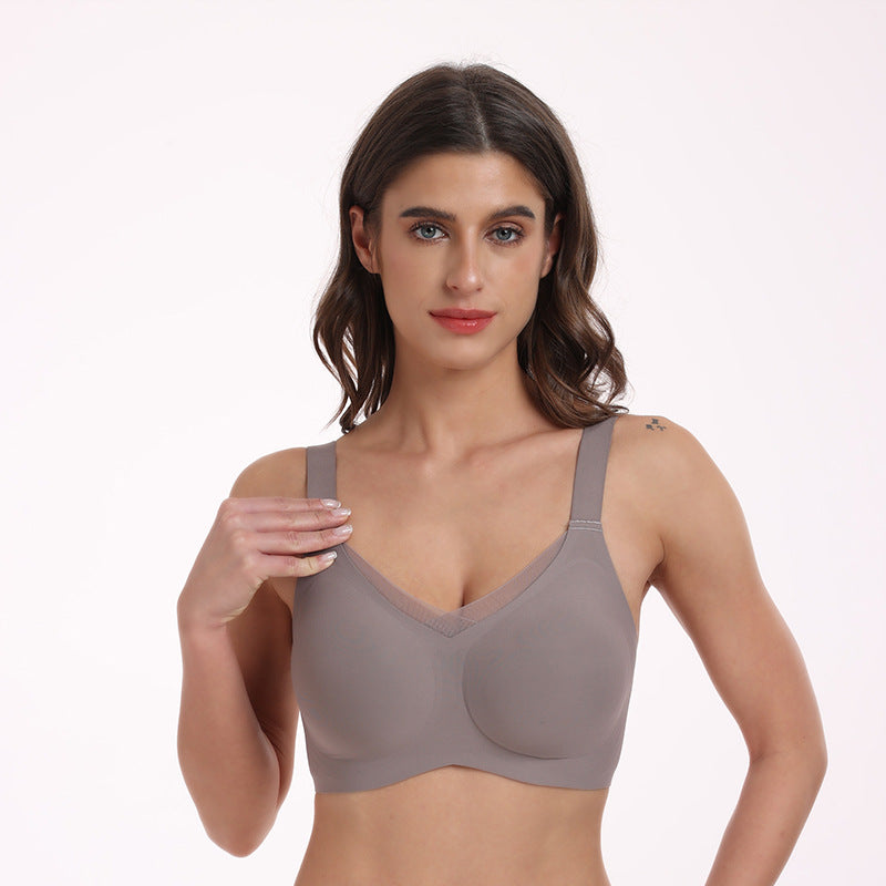 Cross-border special supply of popular style without steel ring bra seamless underwear European and American style large size comfortable foreign trade English washing water label