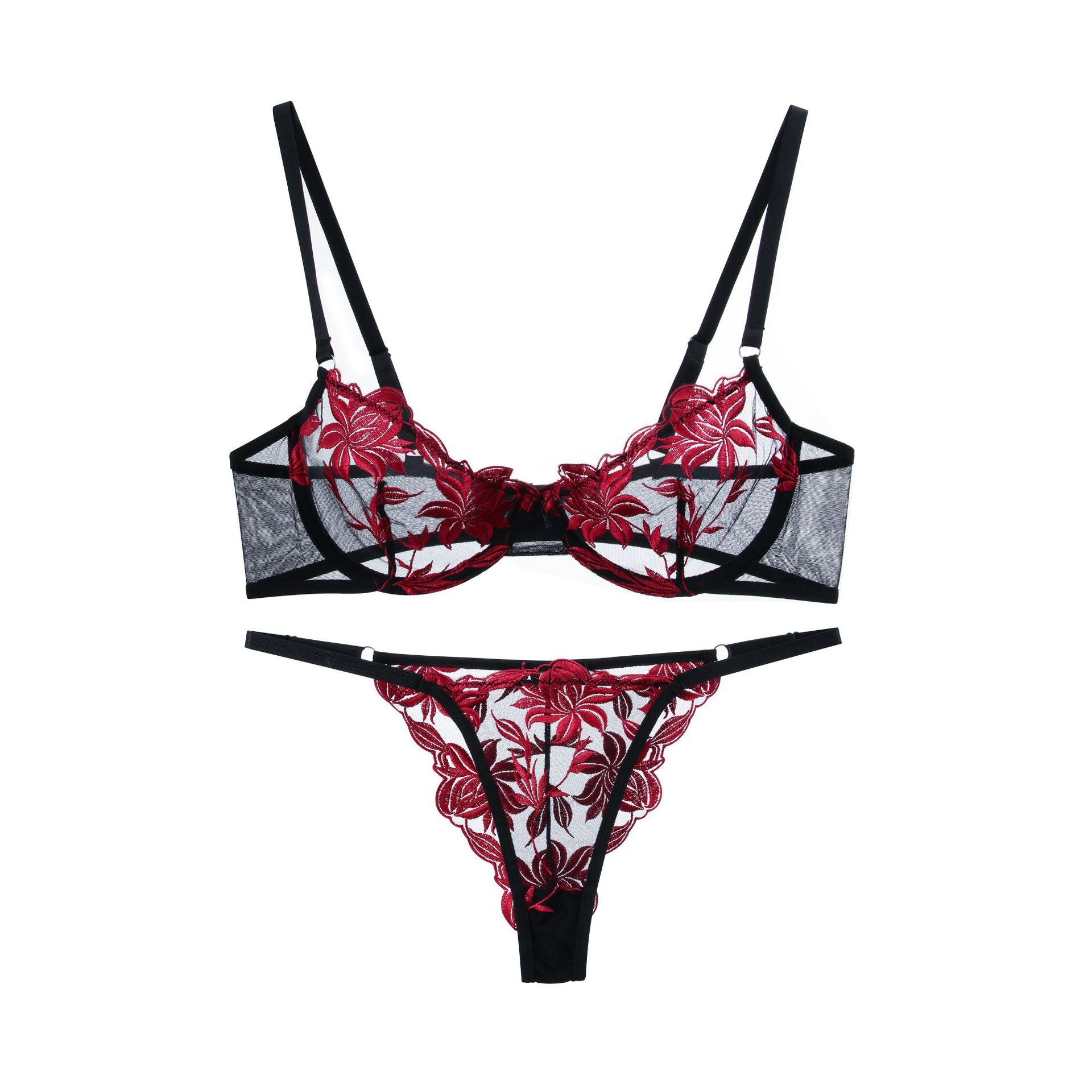 Y sexy underwear women's underwear hollow see-through mesh bra sexy bra underwear set spot direct sale