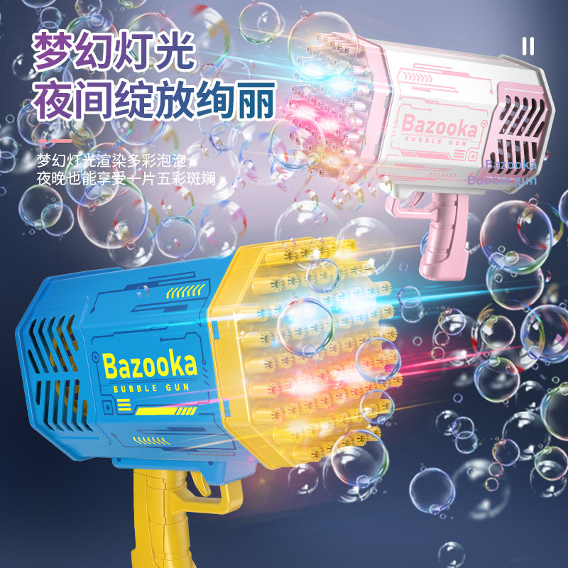 Net Red Gatling Bubble Machine Rechargeable 69-hole Bazooka Bubble Gun Blowing Bubble Water Toys for Children Wholesale