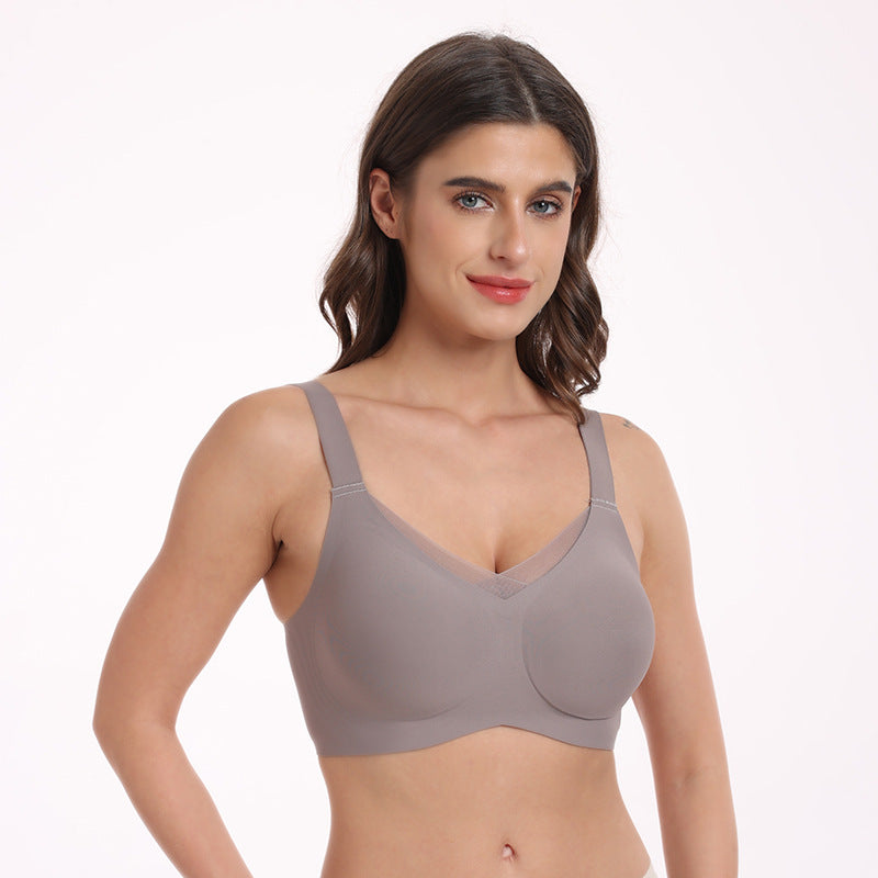 Cross-border special supply of popular style without steel ring bra seamless underwear European and American style large size comfortable foreign trade English washing water label