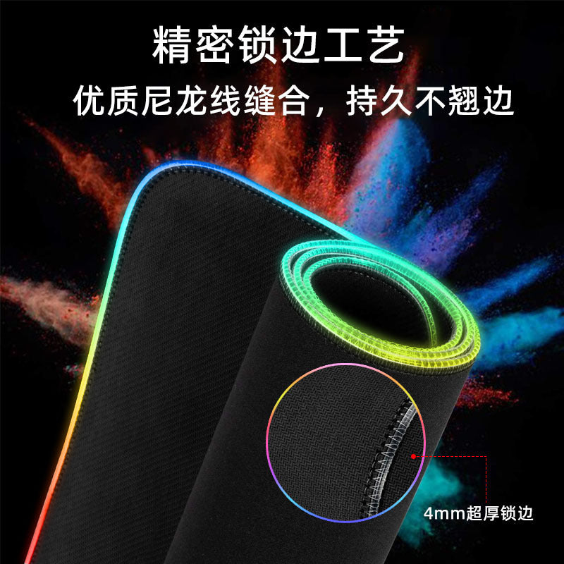 Cross-border spot game pad wholesale boys computer office keyboard pad super large thick e-sports luminous mouse pad