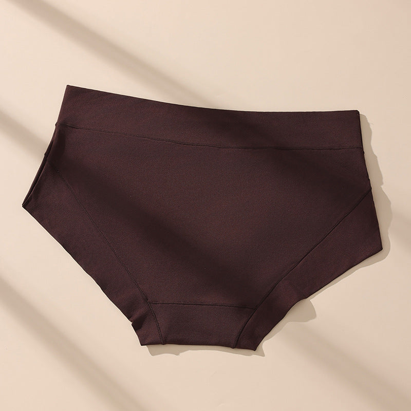 Cross-border hot-selling milk silk high waist large size underwear solid color underwear antibacterial crotch women's underwear briefs wholesale