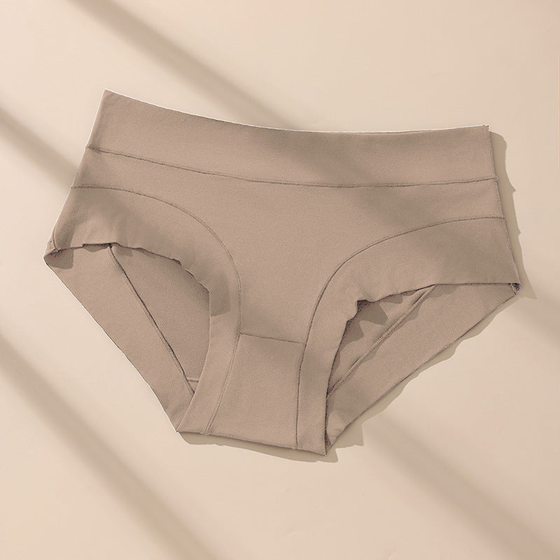 Cross-border hot-selling milk silk high waist large size underwear solid color underwear antibacterial crotch women's underwear briefs wholesale