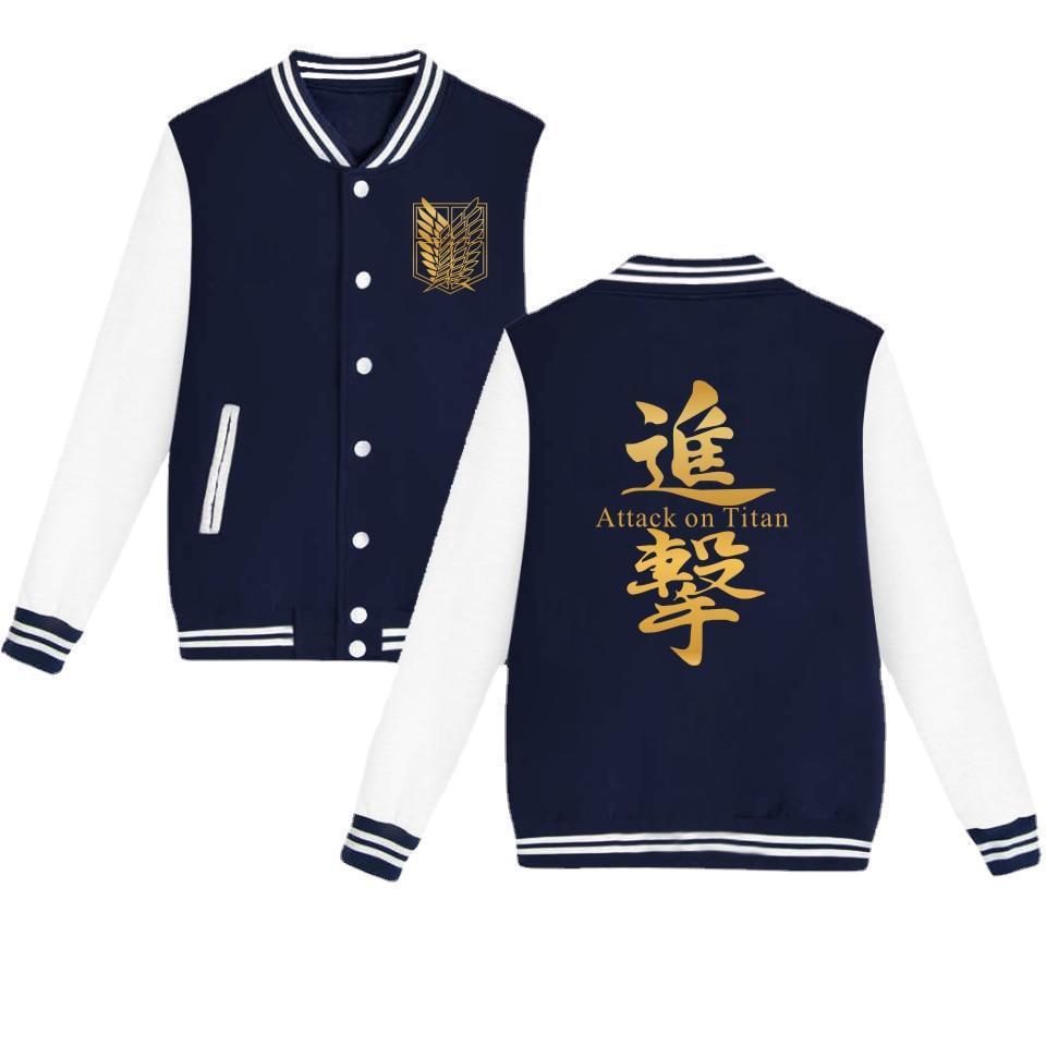 Attack on Titan sweatshirt Allen Wings of Liberty cardigan baseball uniform youth autumn new men's jacket men
