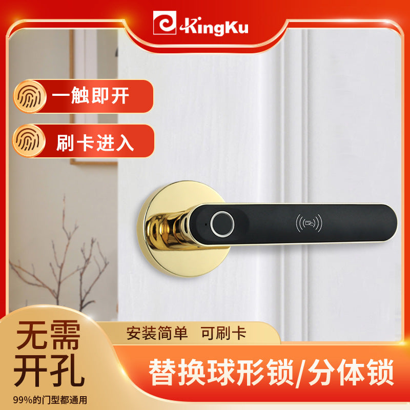 Cross-border bedroom fingerprint lock integrated single handle supports Tuya Bluetooth Tongtong door smart electronic lock