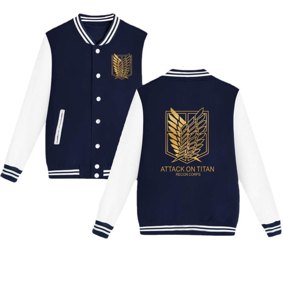 Attack on Titan sweatshirt Allen Wings of Liberty cardigan baseball uniform youth autumn new men's jacket men