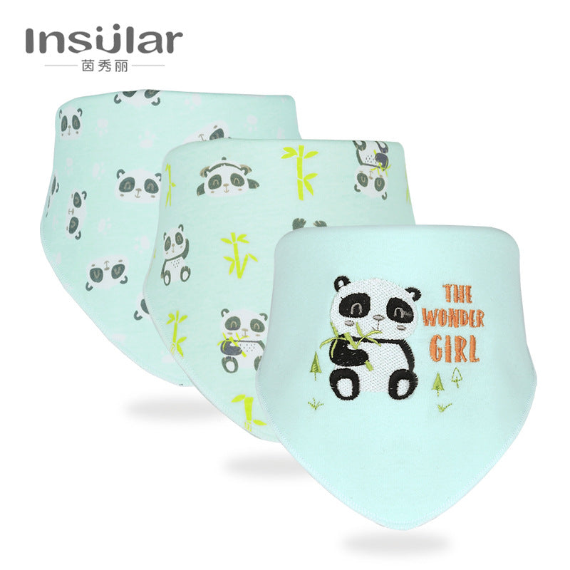 Inxiuli pure cotton baby bibs baby snap button triangle bibs pure cotton baby bibs cross-border