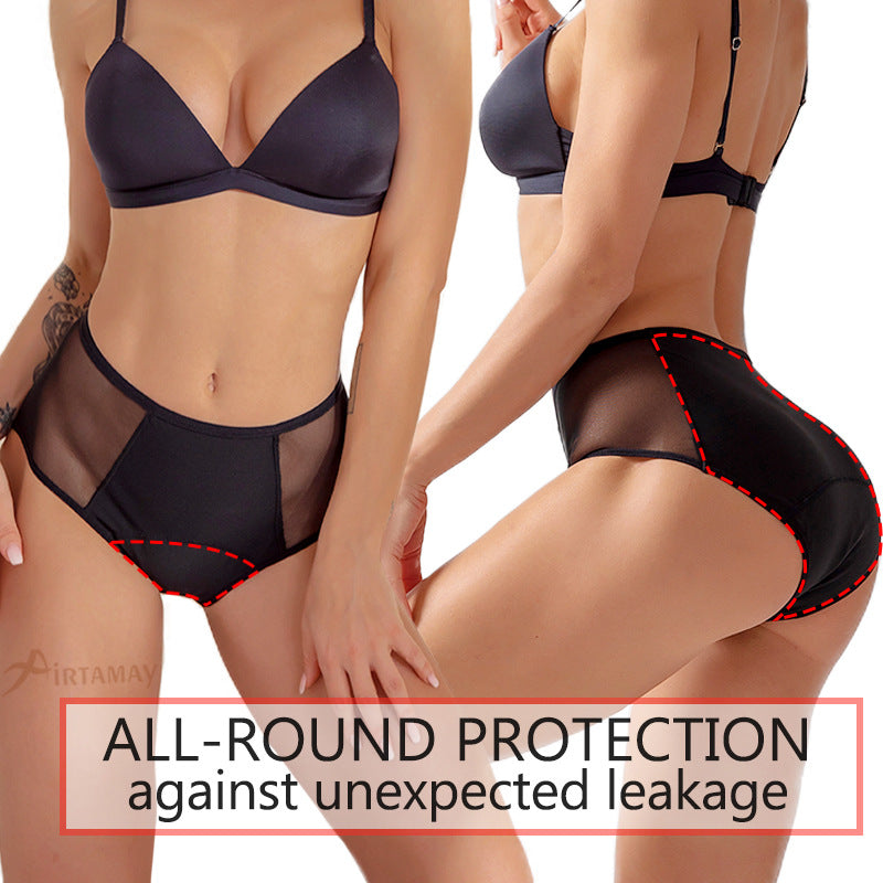 European and American cross-border sexy leopard-print underwear 4-layer absorbent menstrual underwear leak-proof women's physiological menstrual underwear