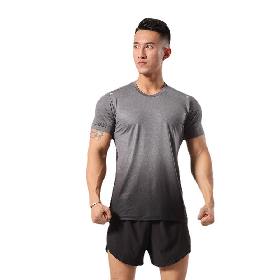 2022 new fitness T-shirt sweat-absorbent breathable elastic sports quick-drying clothing fitness leisure sports short-sleeved 1 piece