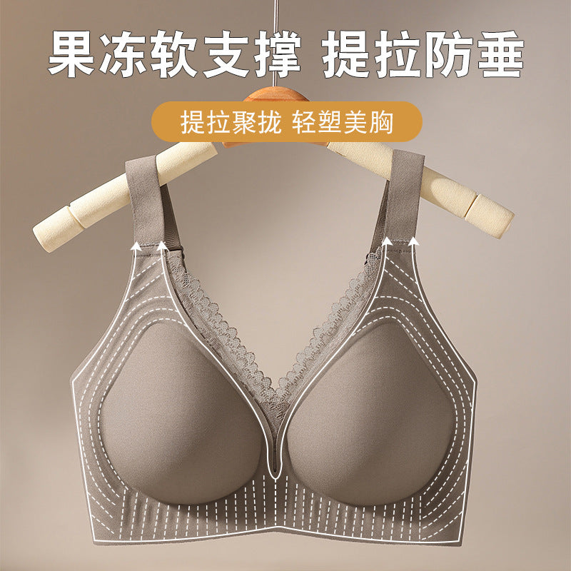 [Big breasts make you look smaller] Seamless underwear for women in summer, thin style, chest-gathering bras to hold side breasts and prevent sagging, large size for fat girls