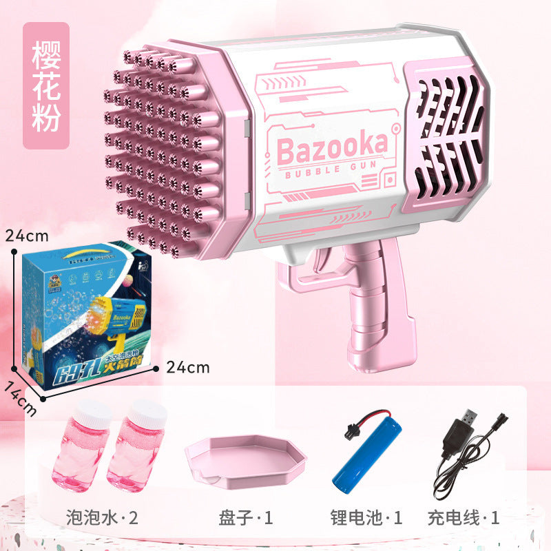 Space Bazooka Bubble Gun Douyin Net Red 69-hole Automatic Handheld Gatling Bubble Machine Colorful Lights