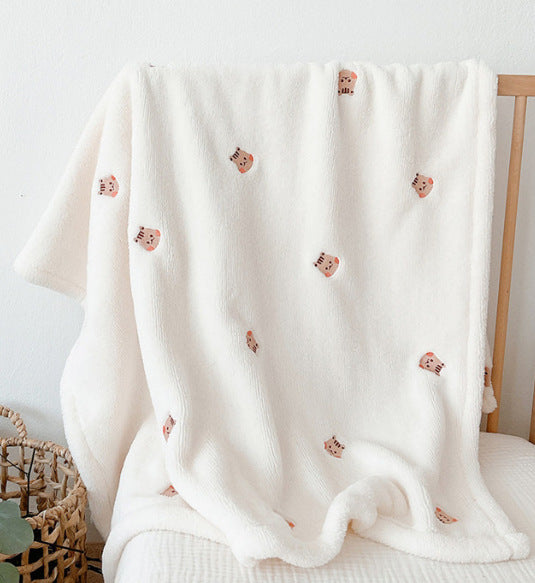 Korea Ins New Baby Velvet Blanket Baby Baby Outing Blanket Autumn and Winter Cover Blanket