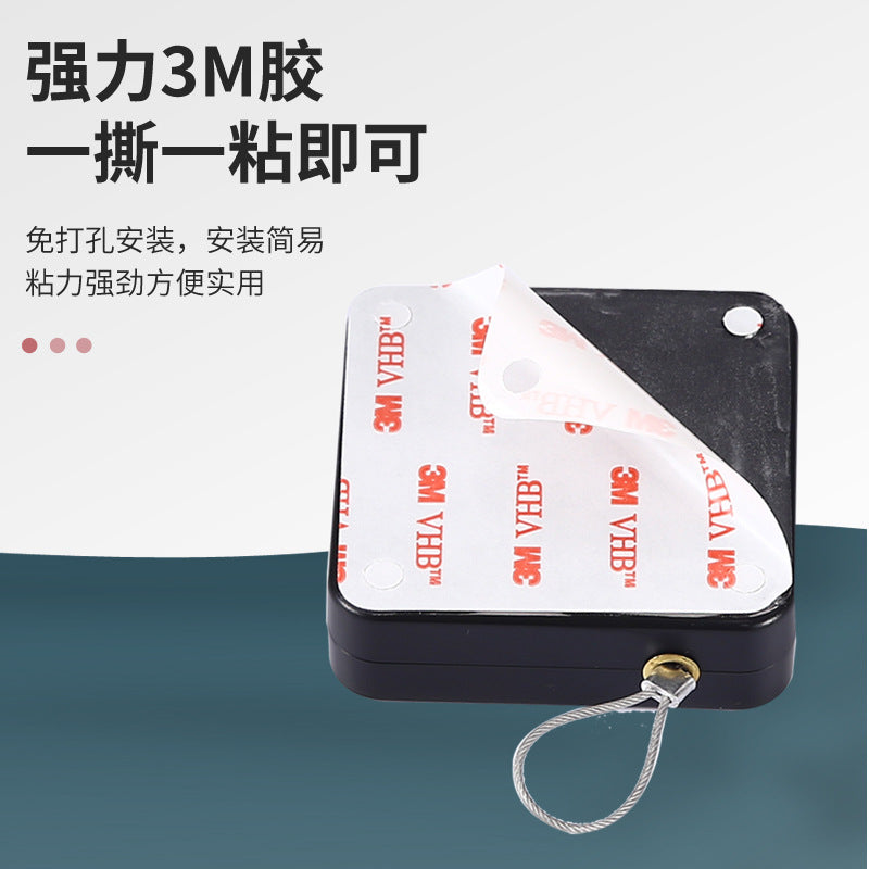 Household non-punching pull rope door closer sliding door bedroom door automatic return simple automatic silent door closer