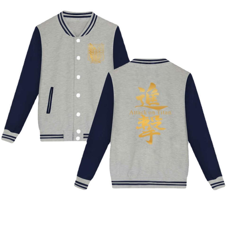 Attack on Titan sweatshirt Allen Wings of Liberty cardigan baseball uniform youth autumn new men's jacket men