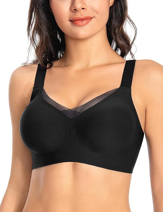 Cross-border special supply of popular style without steel ring bra seamless underwear European and American style large size comfortable foreign trade English washing water label