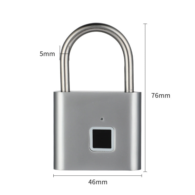 Smart Fingerprint Padlock Outdoor Waterproof Antirust Padlock Smart Electronic Padlock Head Door Anti-theft Combination Lock Cabinet